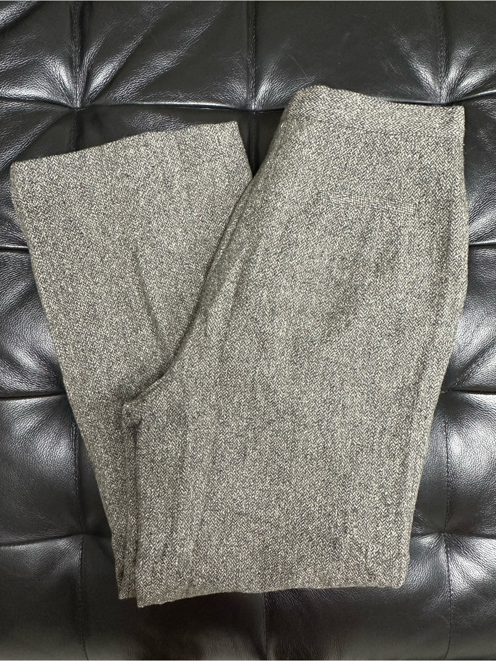 Women's Gray Tweed Herringbone Tailored Trousers